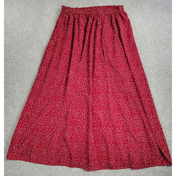 Shein Curve Womens Skirt 1XL Red White Polka Dot A Line Holiday Christmas Pleats - Picture 3 of 14